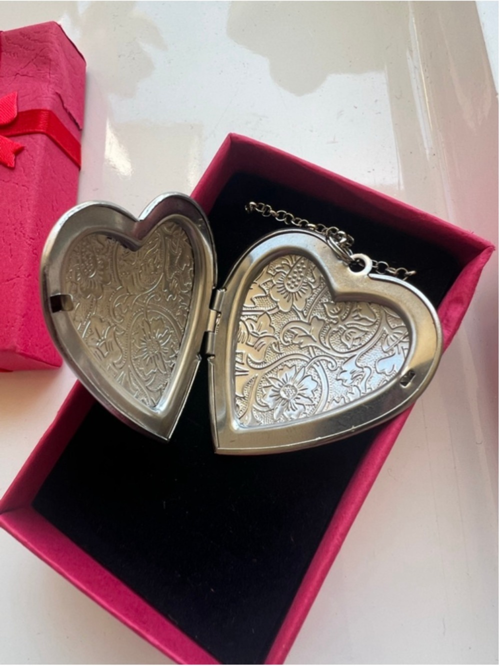NWT Rabbit Heart Locket Necklace Silver - Picture 3 of 3